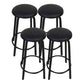 Industrial Armless Backless Counter Stool Iron Cafe Bar Stool with Seat and Pedal Leather 4 Piece Set Clearhalo 'Bar Furniture' 'Bar Stools' 'bar_stools' 'furn' 'furn_bar_stools' 'Furniture' 'furniture_bar_stools' 'Kitchen & Dining Furniture' 4927358