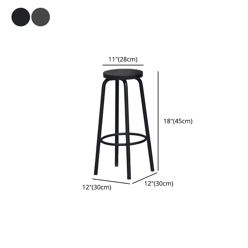Industrial Armless Backless Counter Stool Iron Cafe Bar Stool with Seat and Pedal Clearhalo 'Bar Furniture' 'Bar Stools' 'bar_stools' 'furn' 'furn_bar_stools' 'Furniture' 'furniture_bar_stools' 'Kitchen & Dining Furniture' 4927360