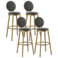 Glam Armless Backrest Counter Stool Iron Kitchenr Bar Stool with Velvet Cushion and Pedal Dark Gray 4 Piece Set Clearhalo 'Bar Furniture' 'Bar Stools' 'bar_stools' 'furn' 'furn_bar_stools' 'Furniture' 'furniture_bar_stools' 'Kitchen & Dining Furniture' 4927368