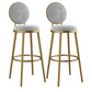 Glam Armless Backrest Counter Stool Iron Kitchenr Bar Stool with Velvet Cushion and Pedal White 2 Piece Set Clearhalo 'Bar Furniture' 'Bar Stools' 'bar_stools' 'furn' 'furn_bar_stools' 'Furniture' 'furniture_bar_stools' 'Kitchen & Dining Furniture' 4927371