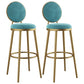 Glam Armless Backrest Counter Stool Iron Kitchenr Bar Stool with Velvet Cushion and Pedal Sky Blue 2 Piece Set Clearhalo 'Bar Furniture' 'Bar Stools' 'bar_stools' 'furn' 'furn_bar_stools' 'Furniture' 'furniture_bar_stools' 'Kitchen & Dining Furniture' 4927387