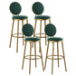 Glam Armless Backrest Counter Stool Iron Kitchenr Bar Stool with Velvet Cushion and Pedal Blackish Green 4 Piece Set Clearhalo 'Bar Furniture' 'Bar Stools' 'bar_stools' 'furn' 'furn_bar_stools' 'Furniture' 'furniture_bar_stools' 'Kitchen & Dining Furniture' 4927391