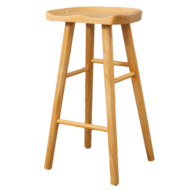 Modern Armless Backless Counter StoolWood Cafe Bar Stool with Wooden Seat and Pedal Wood 1 Piece Clearhalo 'Bar Furniture' 'Bar Stools' 'bar_stools' 'furn' 'furn_bar_stools' 'Furniture' 'furniture_bar_stools' 'Kitchen & Dining Furniture' 4927442