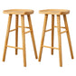 Modern Armless Backless Counter StoolWood Cafe Bar Stool with Wooden Seat and Pedal Wood 2 Piece Set Clearhalo 'Bar Furniture' 'Bar Stools' 'bar_stools' 'furn' 'furn_bar_stools' 'Furniture' 'furniture_bar_stools' 'Kitchen & Dining Furniture' 4927443