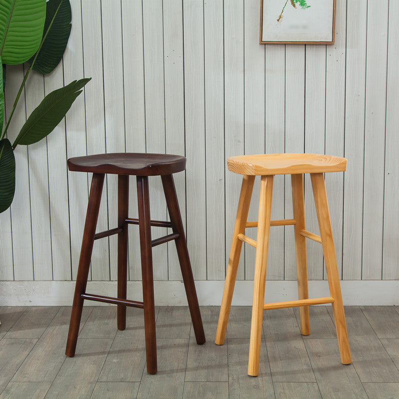 Modern Armless Backless Counter StoolWood Cafe Bar Stool with Wooden Seat and Pedal Clearhalo 'Bar Furniture' 'Bar Stools' 'bar_stools' 'furn' 'furn_bar_stools' 'Furniture' 'furniture_bar_stools' 'Kitchen & Dining Furniture' 4927444