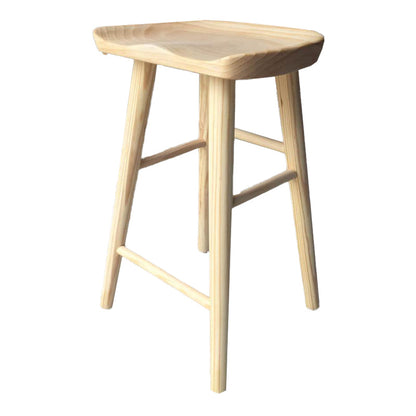 Modern Armless Backless Counter StoolWood Cafe Bar Stool with Wooden Seat and Pedal Natural 1 Piece Clearhalo 'Bar Furniture' 'Bar Stools' 'bar_stools' 'furn' 'furn_bar_stools' 'Furniture' 'furniture_bar_stools' 'Kitchen & Dining Furniture' 4927447