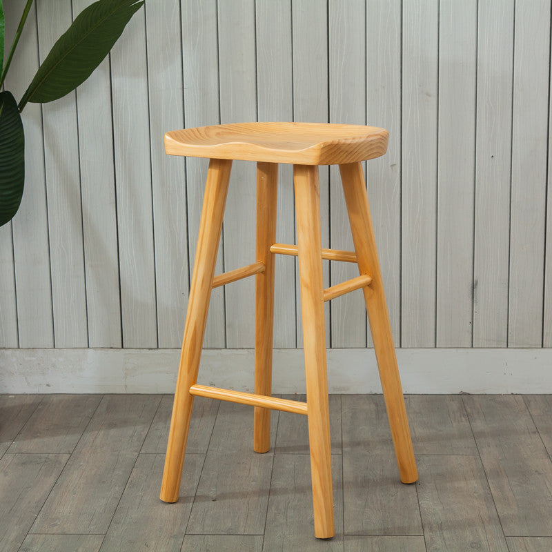 Modern Armless Backless Counter StoolWood Cafe Bar Stool with Wooden Seat and Pedal Clearhalo 'Bar Furniture' 'Bar Stools' 'bar_stools' 'furn' 'furn_bar_stools' 'Furniture' 'furniture_bar_stools' 'Kitchen & Dining Furniture' 4927448