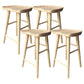 Modern Armless Backless Counter StoolWood Cafe Bar Stool with Wooden Seat and Pedal Natural 4 Piece Set Clearhalo 'Bar Furniture' 'Bar Stools' 'bar_stools' 'furn' 'furn_bar_stools' 'Furniture' 'furniture_bar_stools' 'Kitchen & Dining Furniture' 4927452