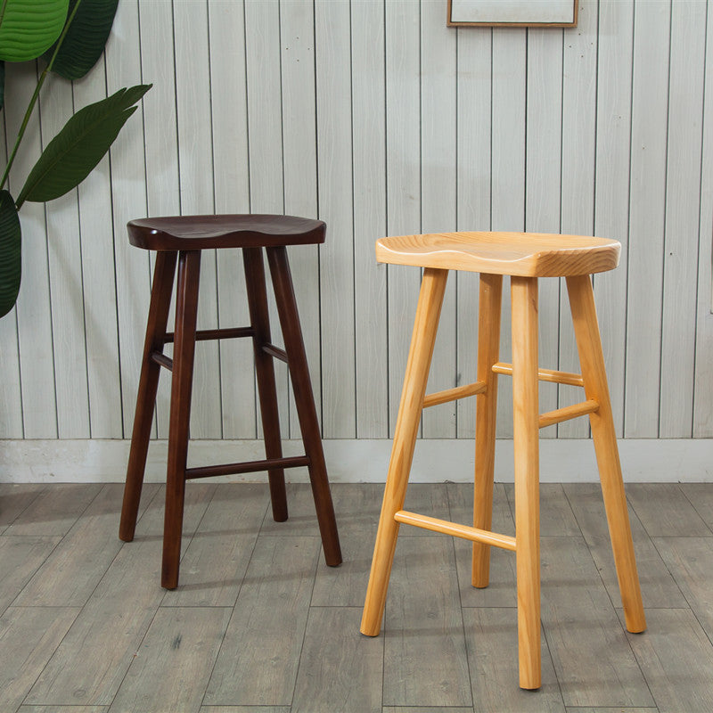 Modern Armless Backless Counter StoolWood Cafe Bar Stool with Wooden Seat and Pedal Clearhalo 'Bar Furniture' 'Bar Stools' 'bar_stools' 'furn' 'furn_bar_stools' 'Furniture' 'furniture_bar_stools' 'Kitchen & Dining Furniture' 4927458