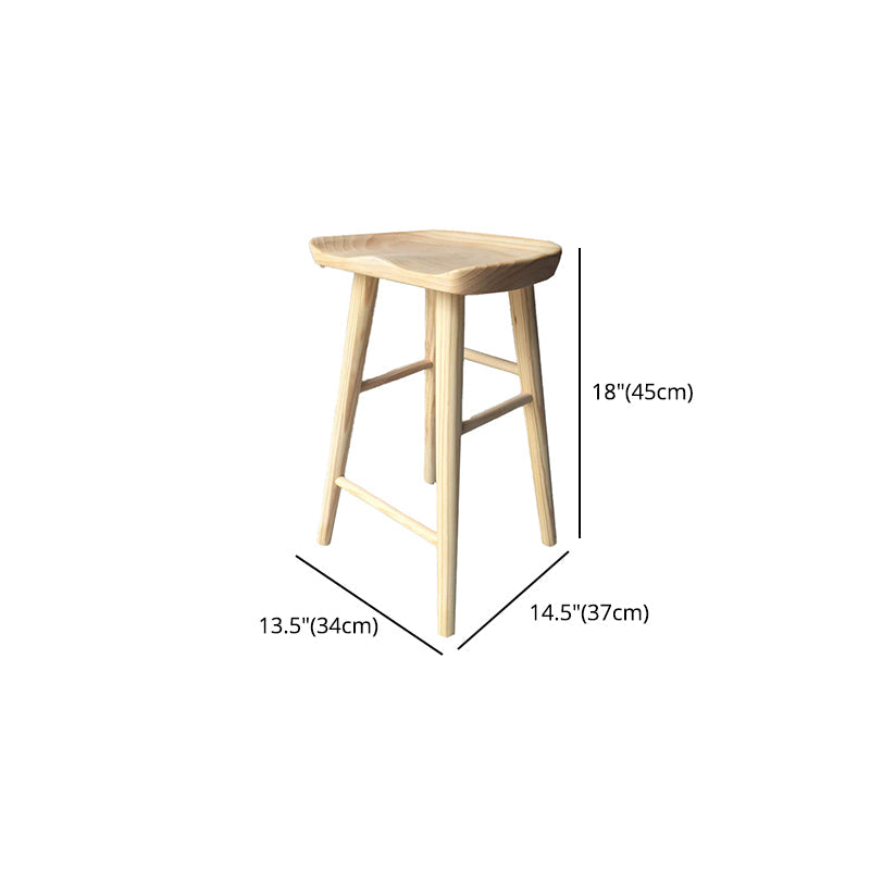 Modern Armless Backless Counter StoolWood Cafe Bar Stool with Wooden Seat and Pedal Clearhalo 'Bar Furniture' 'Bar Stools' 'bar_stools' 'furn' 'furn_bar_stools' 'Furniture' 'furniture_bar_stools' 'Kitchen & Dining Furniture' 4927467