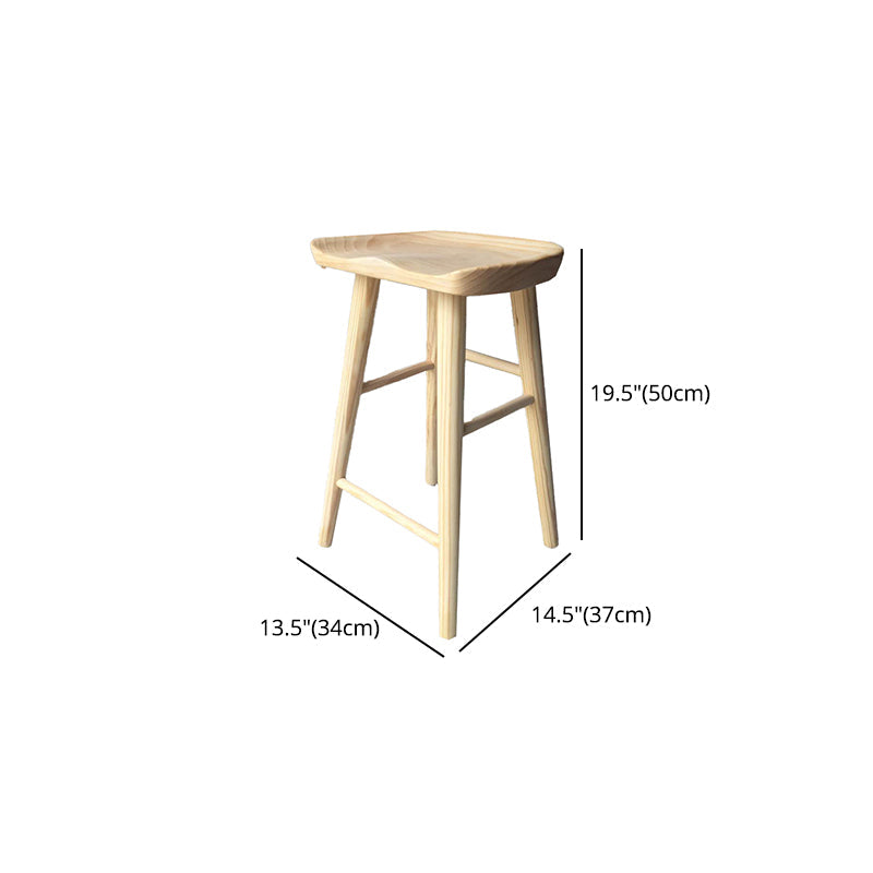 Modern Armless Backless Counter StoolWood Cafe Bar Stool with Wooden Seat and Pedal Clearhalo 'Bar Furniture' 'Bar Stools' 'bar_stools' 'furn' 'furn_bar_stools' 'Furniture' 'furniture_bar_stools' 'Kitchen & Dining Furniture' 4927468