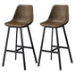 Scandinavian Restaurant Footrest Stool Matte Finish Leather Barstool Brown 2 Piece Set Clearhalo 'Bar Furniture' 'Bar Stools' 'bar_stools' 'furn' 'furn_bar_stools' 'Furniture' 'furniture_bar_stools' 'Kitchen & Dining Furniture' 4927471