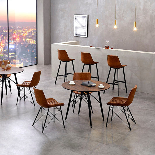 Scandinavian Restaurant Footrest Stool Matte Finish Leather Barstool Clearhalo 'Bar Furniture' 'Bar Stools' 'bar_stools' 'furn' 'furn_bar_stools' 'Furniture' 'furniture_bar_stools' 'Kitchen & Dining Furniture' 4927472