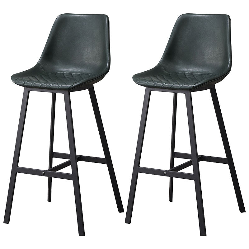 Scandinavian Restaurant Footrest Stool Matte Finish Leather Barstool Green 2 Piece Set Clearhalo 'Bar Furniture' 'Bar Stools' 'bar_stools' 'furn' 'furn_bar_stools' 'Furniture' 'furniture_bar_stools' 'Kitchen & Dining Furniture' 4927473