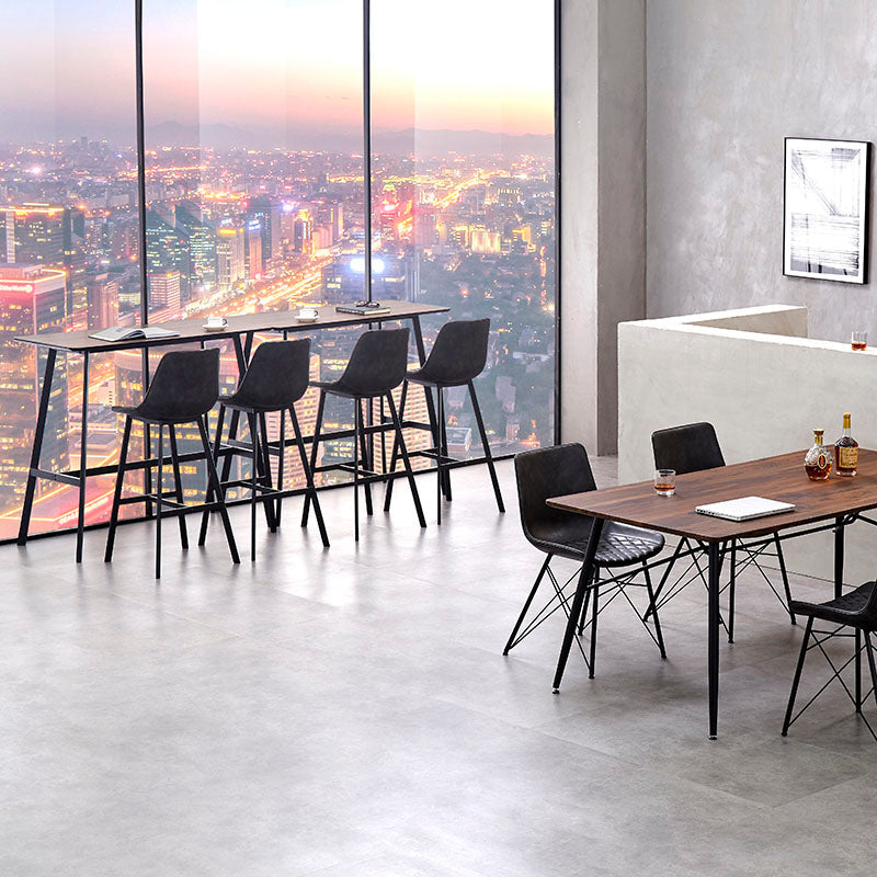 Scandinavian Restaurant Footrest Stool Matte Finish Leather Barstool Clearhalo 'Bar Furniture' 'Bar Stools' 'bar_stools' 'furn' 'furn_bar_stools' 'Furniture' 'furniture_bar_stools' 'Kitchen & Dining Furniture' 4927474