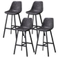 Scandinavian Restaurant Footrest Stool Matte Finish Leather Barstool Grey 4 Piece Set Clearhalo 'Bar Furniture' 'Bar Stools' 'bar_stools' 'furn' 'furn_bar_stools' 'Furniture' 'furniture_bar_stools' 'Kitchen & Dining Furniture' 4927479
