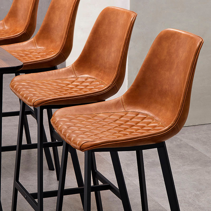 Scandinavian Restaurant Footrest Stool Matte Finish Leather Barstool Clearhalo 'Bar Furniture' 'Bar Stools' 'bar_stools' 'furn' 'furn_bar_stools' 'Furniture' 'furniture_bar_stools' 'Kitchen & Dining Furniture' 4927480