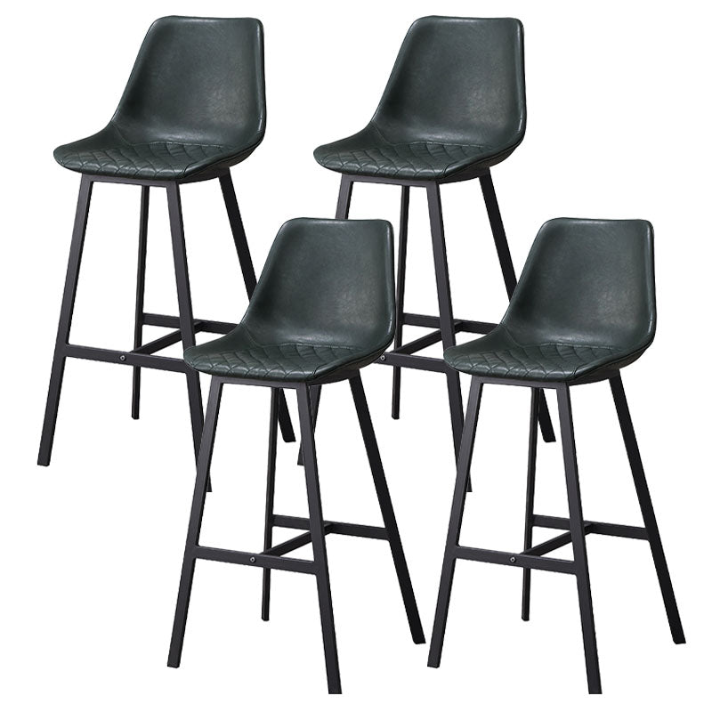 Scandinavian Restaurant Footrest Stool Matte Finish Leather Barstool Green 4 Piece Set Clearhalo 'Bar Furniture' 'Bar Stools' 'bar_stools' 'furn' 'furn_bar_stools' 'Furniture' 'furniture_bar_stools' 'Kitchen & Dining Furniture' 4927483