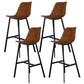 Scandinavian Restaurant Footrest Stool Matte Finish Leather Barstool Orange 4 Piece Set Clearhalo 'Bar Furniture' 'Bar Stools' 'bar_stools' 'furn' 'furn_bar_stools' 'Furniture' 'furniture_bar_stools' 'Kitchen & Dining Furniture' 4927486