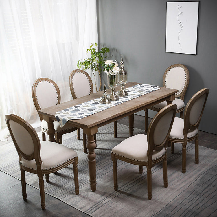 Traditional 1/2/5/7 Pieces Rectangle Dining Set Solid Wood Dining Table with Chairs Clearhalo 'Dining Room Sets' 'Dining Tables & Seating' 'dining_room_set' 'furn' 'furn_dining_room_set' 'Furniture' 'furniture_dining_room_set' 'Kitchen & Dining Furniture' 4927495