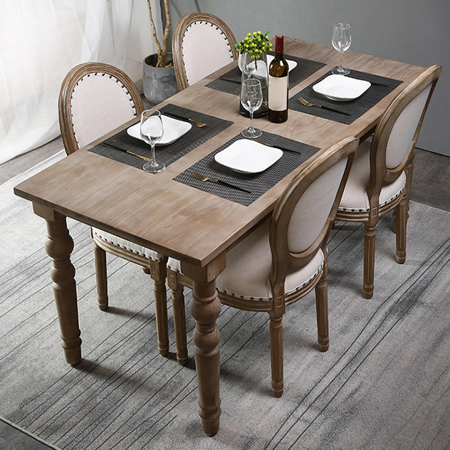 Traditional 1/2/5/7 Pieces Rectangle Dining Set Solid Wood Dining Table with Chairs Clearhalo 'Dining Room Sets' 'Dining Tables & Seating' 'dining_room_set' 'furn' 'furn_dining_room_set' 'Furniture' 'furniture_dining_room_set' 'Kitchen & Dining Furniture' 4927497