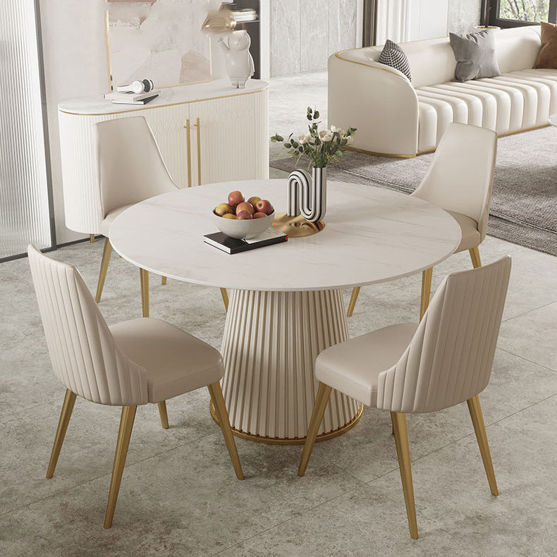 Minimalist 1/3/4/57 Pieces Dinette Set Round Dining Room Table Set 5 Pieces: Table, 4 Chairs Clearhalo 'Dining Room Sets' 'Dining Tables & Seating' 'dining_room_set' 'furn' 'furn_dining_room_set' 'Furniture' 'furniture_dining_room_set' 'Kitchen & Dining Furniture' 4927510