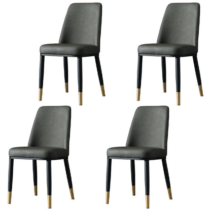 Minimalist 1/3/4/57 Pieces Dinette Set Round Dining Room Table Set 4 Dark Grey Chairs Clearhalo 'Dining Room Sets' 'Dining Tables & Seating' 'dining_room_set' 'furn' 'furn_dining_room_set' 'Furniture' 'furniture_dining_room_set' 'Kitchen & Dining Furniture' 4927511