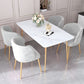 Luxury 1/2/5 Pieces Rectangle Dining Set Sintered Stone Dining Table with Chairs 5 Pieces: Table, 4 Grey Chairs Clearhalo 'Dining Room Sets' 'Dining Tables & Seating' 'dining_room_set' 'furn' 'furn_dining_room_set' 'Furniture' 'furniture_dining_room_set' 'Kitchen & Dining Furniture' 4927529