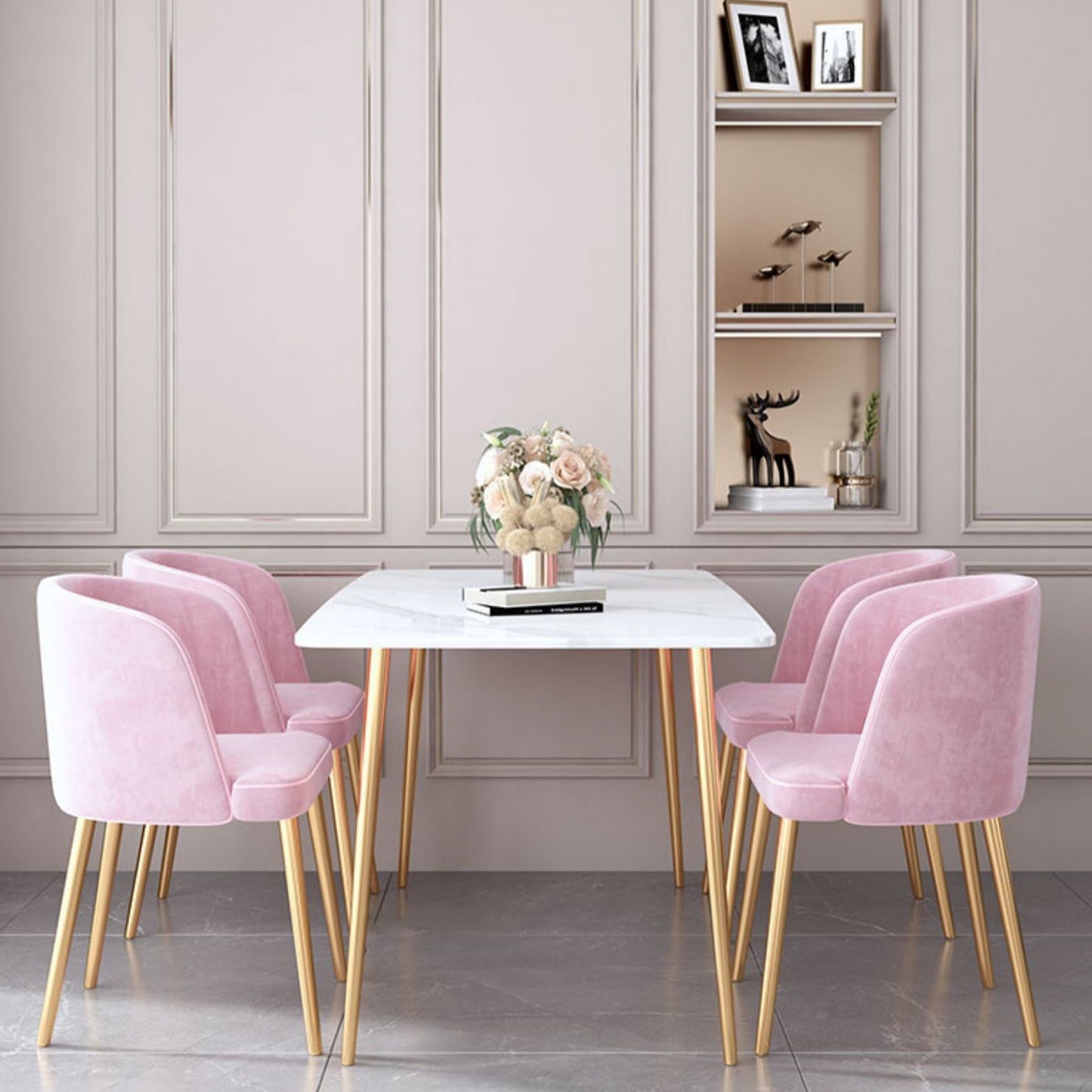 Luxury 1/2/5 Pieces Rectangle Dining Set Sintered Stone Dining Table with Chairs Clearhalo 'Dining Room Sets' 'Dining Tables & Seating' 'dining_room_set' 'furn' 'furn_dining_room_set' 'Furniture' 'furniture_dining_room_set' 'Kitchen & Dining Furniture' 4927534