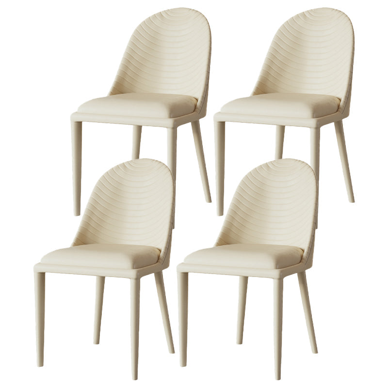 Glam 1/4/5/6/7 Pieces Dining Set Round Stone Dining Table for Dining Room 4 White Chairs Clearhalo 'Dining Room Sets' 'Dining Tables & Seating' 'dining_room_set' 'furn' 'furn_dining_room_set' 'Furniture' 'furniture_dining_room_set' 'Kitchen & Dining Furniture' 4927546