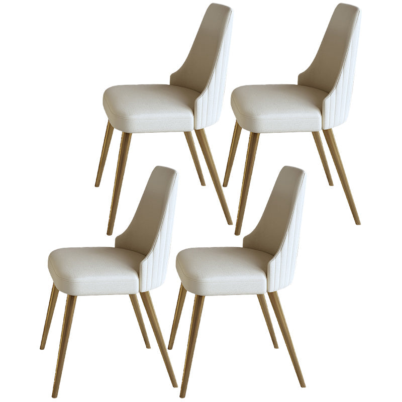 Glam 1/4/5/6/7 Pieces Dining Set Round Stone Dining Table for Dining Room 4 Beige Chairs Clearhalo 'Dining Room Sets' 'Dining Tables & Seating' 'dining_room_set' 'furn' 'furn_dining_room_set' 'Furniture' 'furniture_dining_room_set' 'Kitchen & Dining Furniture' 4927548