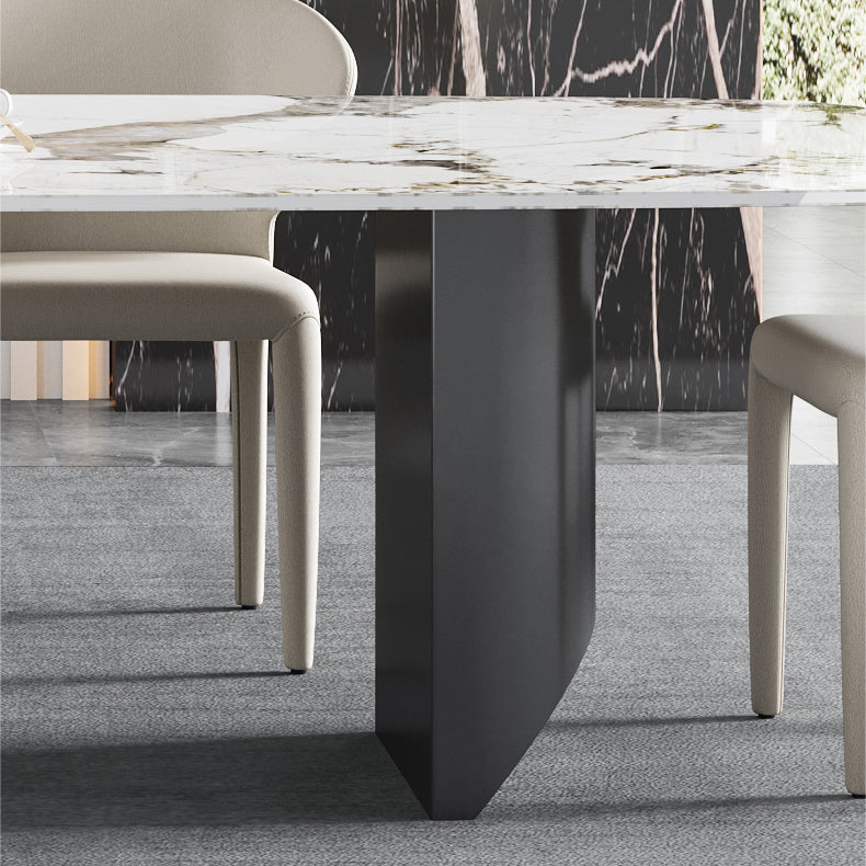 Modern 1/4/5/7 Pieces Rectangle Dining Set Sintered Stone Dining Table with Chairs Clearhalo 'Dining Room Sets' 'Dining Tables & Seating' 'dining_room_set' 'furn' 'furn_dining_room_set' 'Furniture' 'furniture_dining_room_set' 'Kitchen & Dining Furniture' 4927566