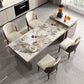 Modern Style 1/3/4/5/7/9 Pieces Dinette Set Sintered Stone Dining Table 5 Pieces: Table, 4 Chairs Clearhalo 'Dining Room Sets' 'Dining Tables & Seating' 'dining_room_set' 'furn' 'furn_dining_room_set' 'Furniture' 'furniture_dining_room_set' 'Kitchen & Dining Furniture' 4927571