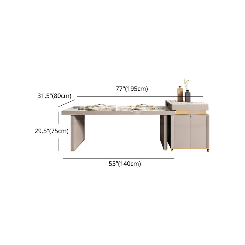 Modern Style 1/3/4/5/7/9 Pieces Dinette Set Sintered Stone Dining Table Clearhalo 'Dining Room Sets' 'Dining Tables & Seating' 'dining_room_set' 'furn' 'furn_dining_room_set' 'Furniture' 'furniture_dining_room_set' 'Kitchen & Dining Furniture' 4927582