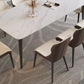 Modern 1/4/5/9 Pieces Dining Set Sintered Stone Dining Table Set with Metal Legs Clearhalo 'Dining Room Sets' 'Dining Tables & Seating' 'dining_room_set' 'furn' 'furn_dining_room_set' 'Furniture' 'furniture_dining_room_set' 'Kitchen & Dining Furniture' 4927587