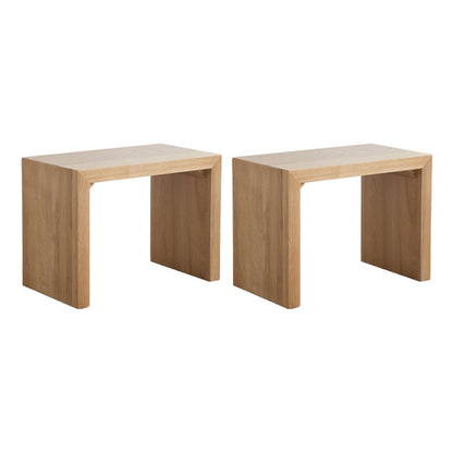 Modern 1/2/4 Pieces Rectangle Dinette Set Ash Wood Dining Table Set with Acrylic Foot 2 Wood Stools Clearhalo 'Dining Room Sets' 'Dining Tables & Seating' 'dining_room_set' 'furn' 'furn_dining_room_set' 'Furniture' 'furniture_dining_room_set' 'Kitchen & Dining Furniture' 4927597