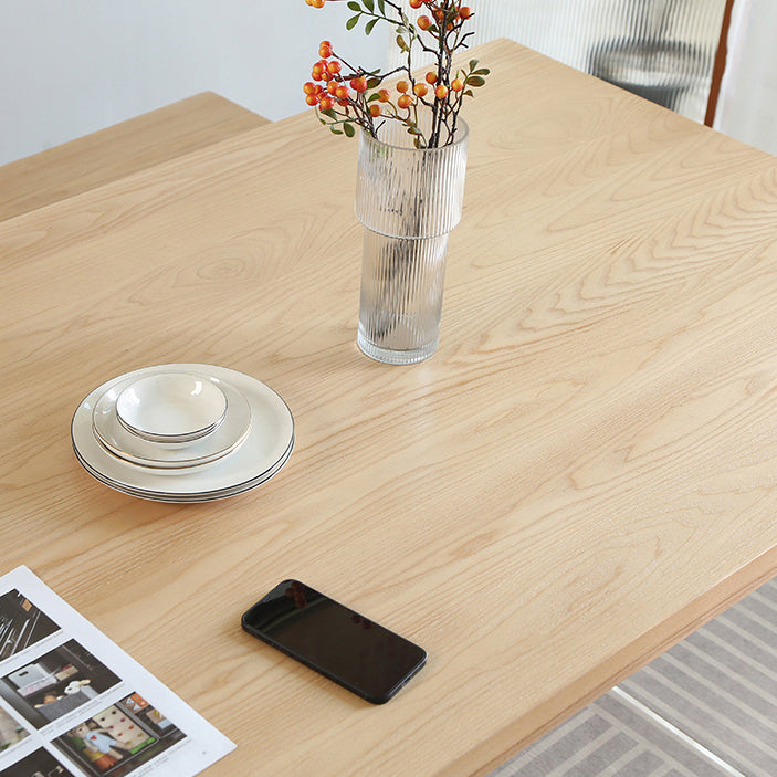 Modern 1/2/4 Pieces Rectangle Dinette Set Ash Wood Dining Table Set with Acrylic Foot Clearhalo 'Dining Room Sets' 'Dining Tables & Seating' 'dining_room_set' 'furn' 'furn_dining_room_set' 'Furniture' 'furniture_dining_room_set' 'Kitchen & Dining Furniture' 4927603