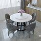 Glam 1/2/6/7 Pieces Dining Set Round Stone Dining Table for Dining Room Clearhalo 'Dining Room Sets' 'Dining Tables & Seating' 'dining_room_set' 'furn' 'furn_dining_room_set' 'Furniture' 'furniture_dining_room_set' 'Kitchen & Dining Furniture' 4927630