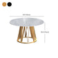 Glam 1/2/6/7 Pieces Dining Set Round Stone Dining Table for Dining Room Clearhalo 'Dining Room Sets' 'Dining Tables & Seating' 'dining_room_set' 'furn' 'furn_dining_room_set' 'Furniture' 'furniture_dining_room_set' 'Kitchen & Dining Furniture' 4927634