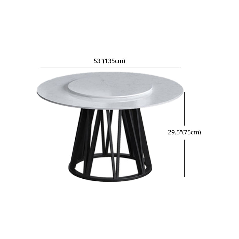 Glam 1/2/6/7 Pieces Dining Set Round Stone Dining Table for Dining Room Clearhalo 'Dining Room Sets' 'Dining Tables & Seating' 'dining_room_set' 'furn' 'furn_dining_room_set' 'Furniture' 'furniture_dining_room_set' 'Kitchen & Dining Furniture' 4927639