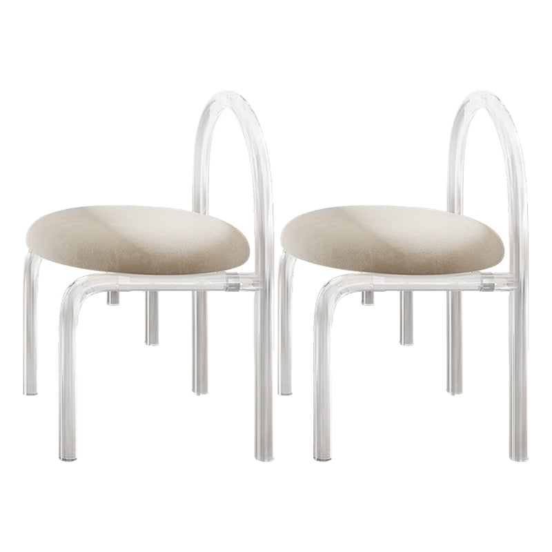 Contemporary 1/2/5/6 Pieces Dining Set Rectangle Acrylic Dining Room Set 2 Beige Chairs Clearhalo 'Dining Room Sets' 'Dining Tables & Seating' 'dining_room_set' 'furn' 'furn_dining_room_set' 'Furniture' 'furniture_dining_room_set' 'Kitchen & Dining Furniture' 4927643