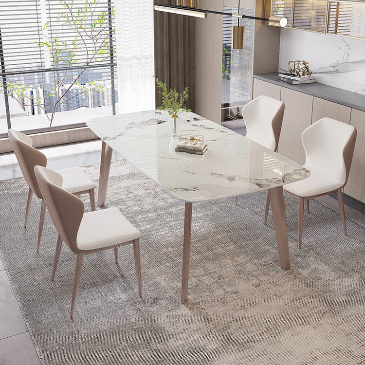 Modern 1/4/5/7 Pieces Dining Set Sintered Stone Dining Table Set for Kitchen Clearhalo 'Dining Room Sets' 'Dining Tables & Seating' 'dining_room_set' 'furn' 'furn_dining_room_set' 'Furniture' 'furniture_dining_room_set' 'Kitchen & Dining Furniture' 4927661