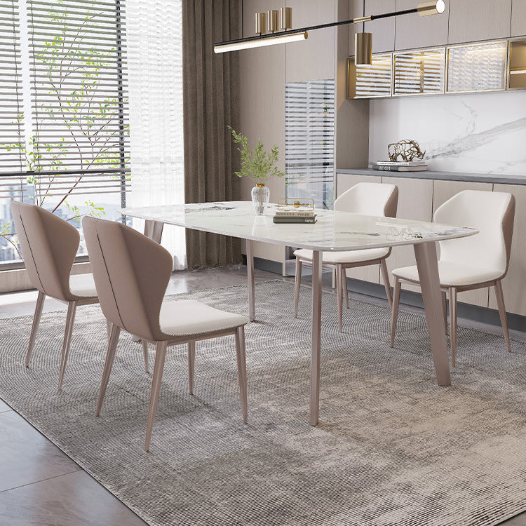 Modern 1/4/5/7 Pieces Dining Set Sintered Stone Dining Table Set for Kitchen Clearhalo 'Dining Room Sets' 'Dining Tables & Seating' 'dining_room_set' 'furn' 'furn_dining_room_set' 'Furniture' 'furniture_dining_room_set' 'Kitchen & Dining Furniture' 4927663