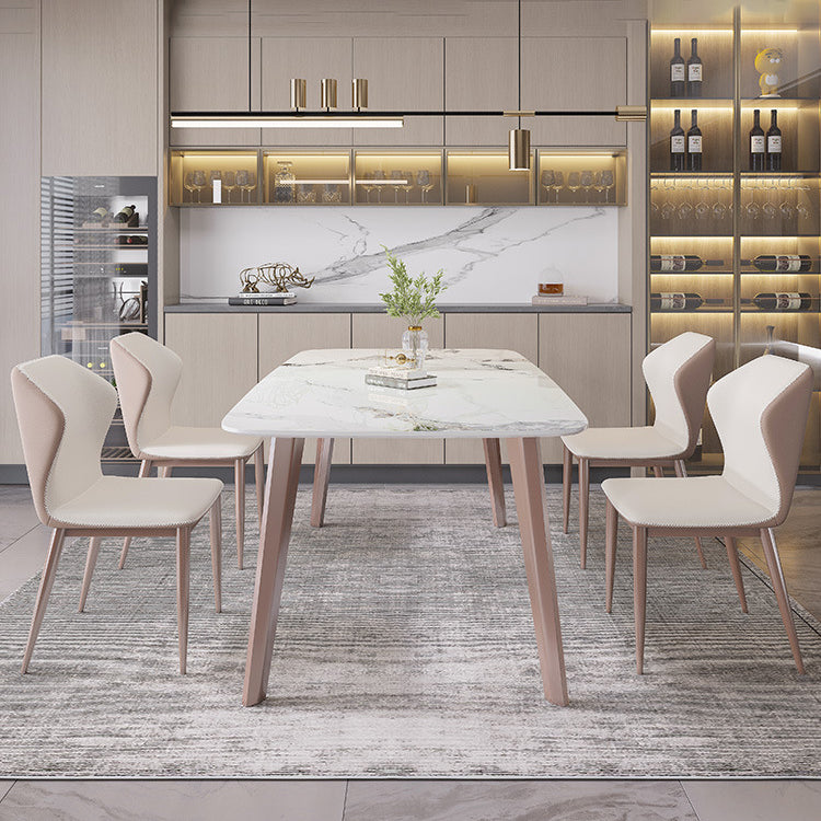 Modern 1/4/5/7 Pieces Dining Set Sintered Stone Dining Table Set for Kitchen Clearhalo 'Dining Room Sets' 'Dining Tables & Seating' 'dining_room_set' 'furn' 'furn_dining_room_set' 'Furniture' 'furniture_dining_room_set' 'Kitchen & Dining Furniture' 4927664