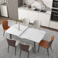 Modern 1/4/5/7 Pieces Scalable Dinette Set with Sintered Stone Top White Dining Table Set Clearhalo 'Dining Room Sets' 'Dining Tables & Seating' 'dining_room_set' 'furn' 'furn_dining_room_set' 'Furniture' 'furniture_dining_room_set' 'Kitchen & Dining Furniture' 4927677