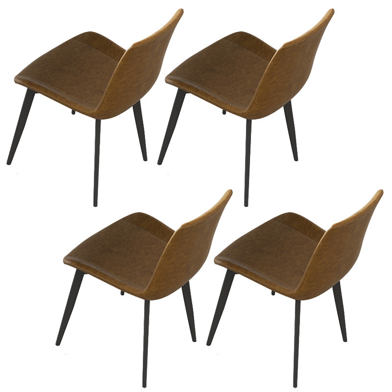 Modern 1/4/5/7 Pieces Scalable Dinette Set with Sintered Stone Top White Dining Table Set 4 Brown Chairs Clearhalo 'Dining Room Sets' 'Dining Tables & Seating' 'dining_room_set' 'furn' 'furn_dining_room_set' 'Furniture' 'furniture_dining_room_set' 'Kitchen & Dining Furniture' 4927678