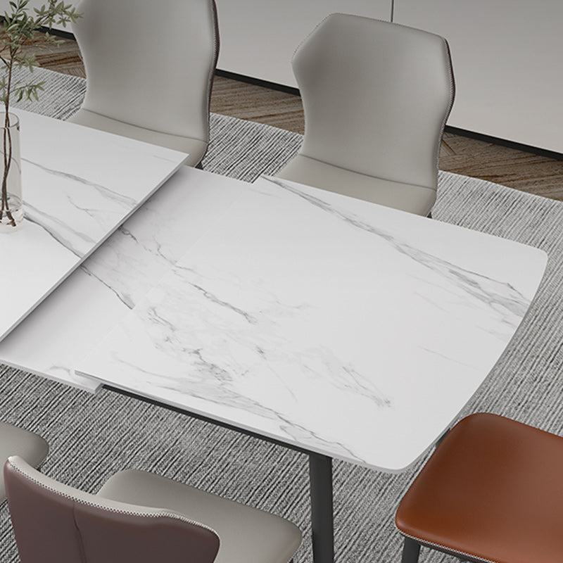 Modern 1/4/5/7 Pieces Scalable Dinette Set with Sintered Stone Top White Dining Table Set Clearhalo 'Dining Room Sets' 'Dining Tables & Seating' 'dining_room_set' 'furn' 'furn_dining_room_set' 'Furniture' 'furniture_dining_room_set' 'Kitchen & Dining Furniture' 4927684