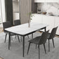 Modern 1/4/5/7 Pieces Scalable Dinette Set with Sintered Stone Top White Dining Table Set 5 Pieces: Table, 4 Grey Chairs Clearhalo 'Dining Room Sets' 'Dining Tables & Seating' 'dining_room_set' 'furn' 'furn_dining_room_set' 'Furniture' 'furniture_dining_room_set' 'Kitchen & Dining Furniture' 4927688