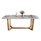 Glam 1/2/7 Pieces Dining Table Set with Sintered Stone Top Stainless Steel Dinette Set Clearhalo 'Dining Room Sets' 'Dining Tables & Seating' 'dining_room_set' 'furn' 'furn_dining_room_set' 'Furniture' 'furniture_dining_room_set' 'Kitchen & Dining Furniture' 4927719