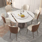 Modern 1/3/4//5/7/9 Pieces Dining Set Sintered Stone Dining Table Set for Home Clearhalo 'Dining Room Sets' 'Dining Tables & Seating' 'dining_room_set' 'furn' 'furn_dining_room_set' 'Furniture' 'furniture_dining_room_set' 'Kitchen & Dining Furniture' 4927731